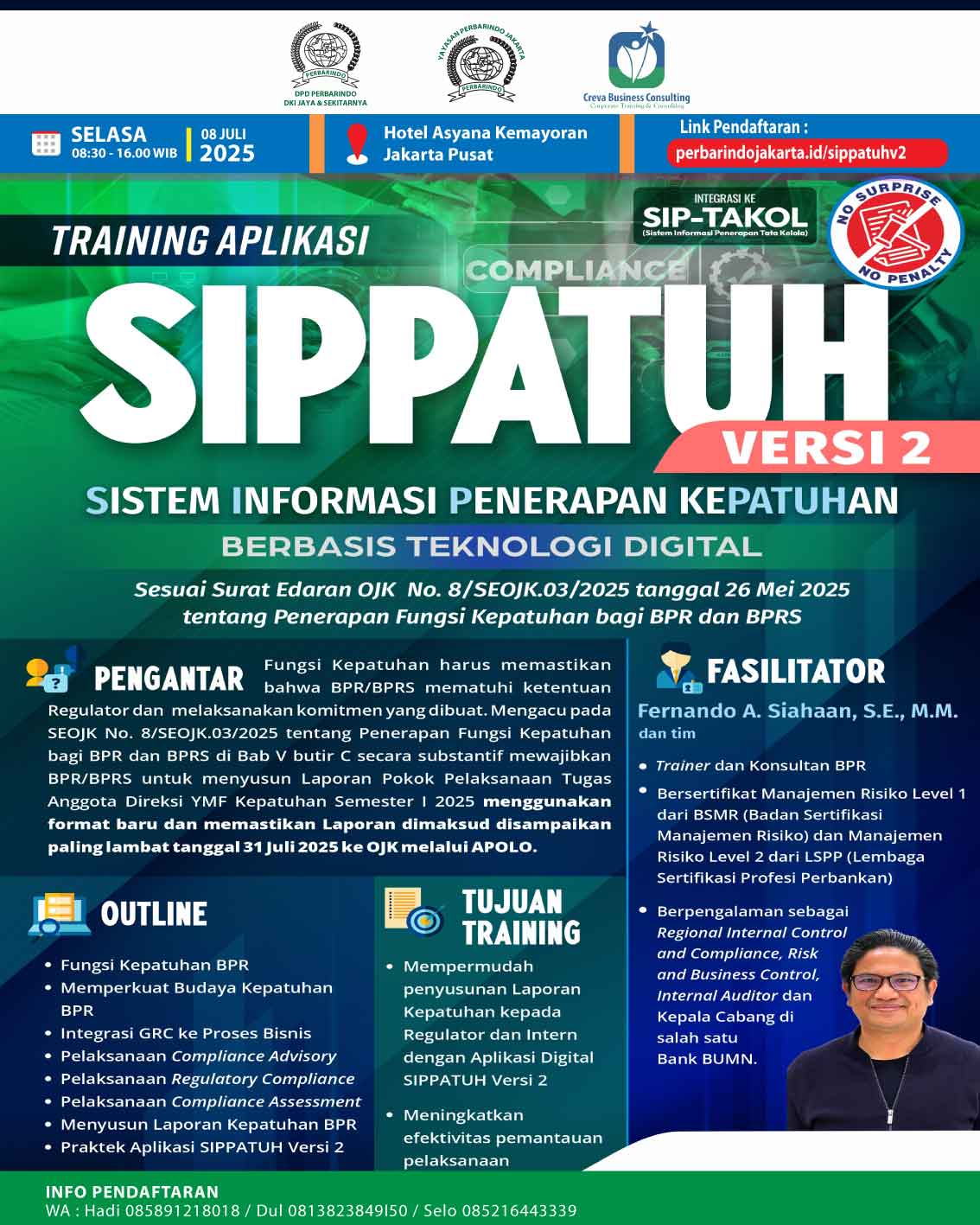 Pelatihan Aplikasi Digital  SIPPATUH (Sistem Informasi Penerapan  Kepatuhan) Versi 2