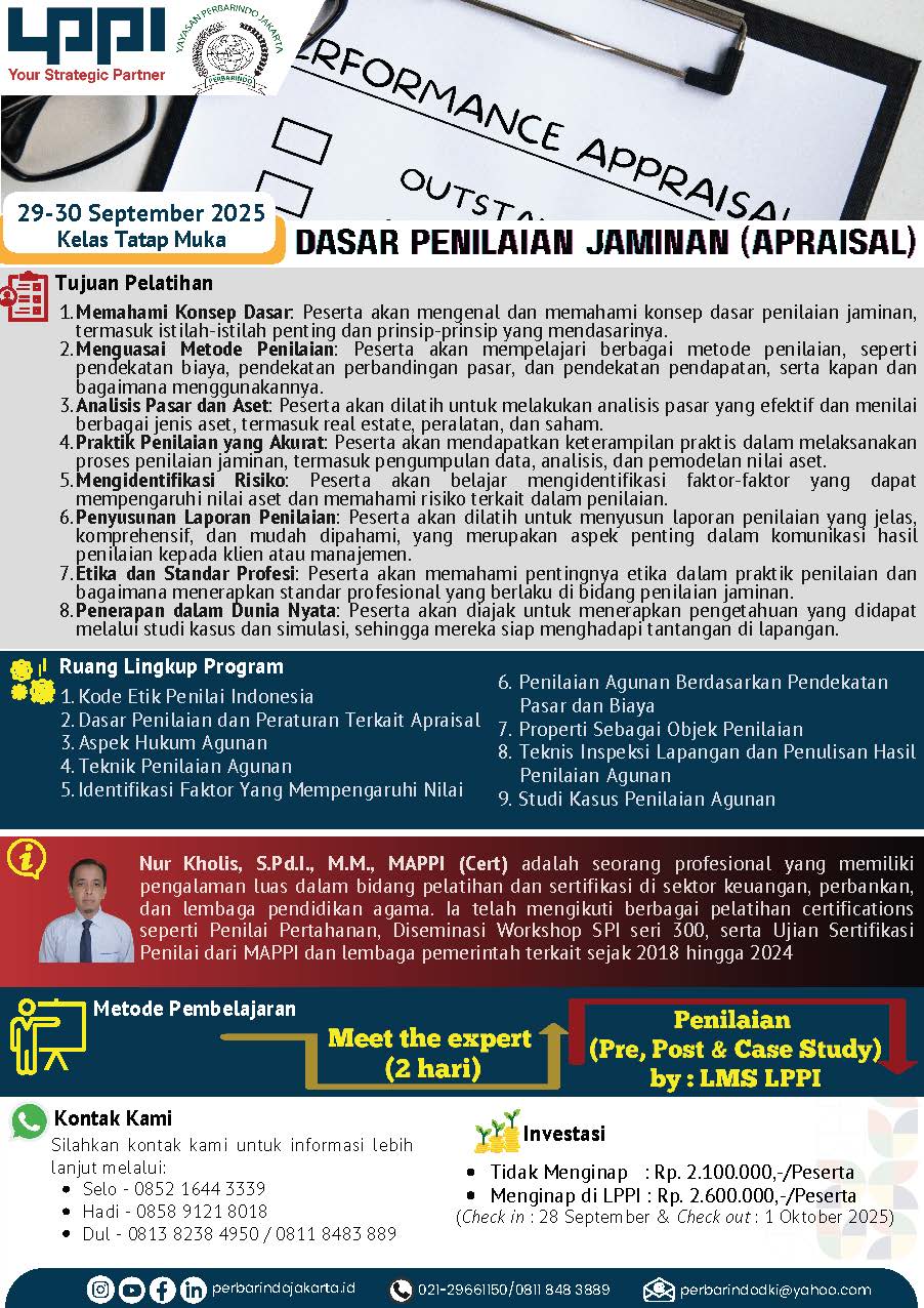 Pelatihan Dasar Penilaian Jaminan (APRAISAL)