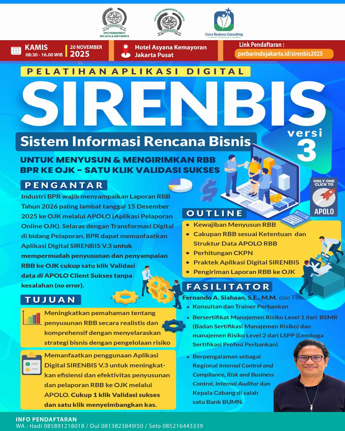 Aplikasi Digital SIRENBIS (Sistem Informasi  Rencana Bisnis) Versi 3 untuk Menyusun dan Menyampaikan Laporan   Rencana Bisnis BPR (RBB)