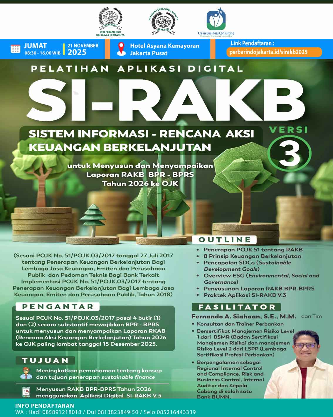 Pelatihan Aplikasi Digital SI-RAKB (Sistem Informasi  Rencana Aksi Keuangan Berkelanjutan) Versi 3 untuk Menyusun dan  Menyampaikan Laporan RAKB BPR - BPRS