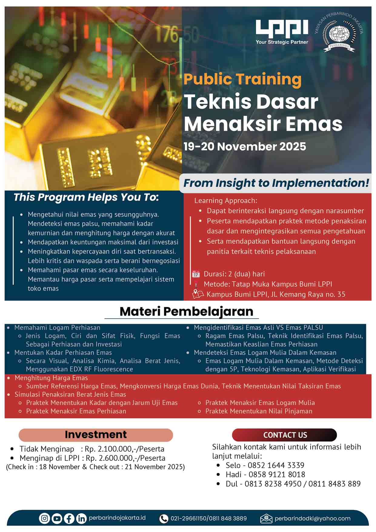 Pelatihan Teknis Dasar Menaksir Emas